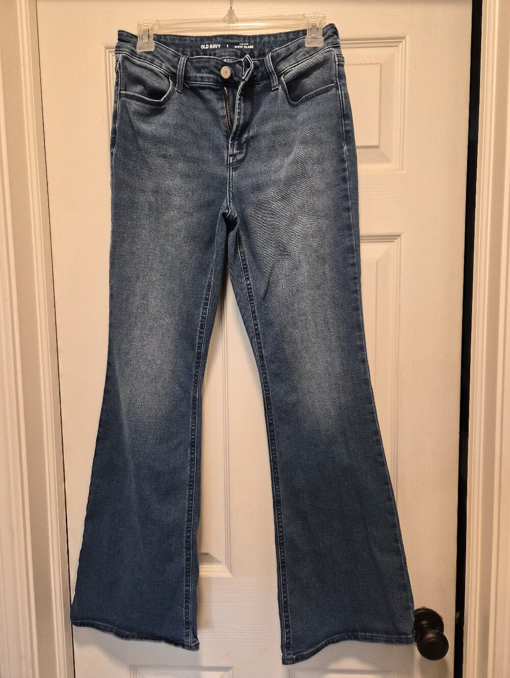 Old Navy Women's Light Blue Flare Jeans - Wide Leg